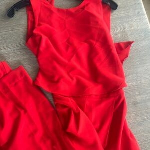 Zara red jumpsuit